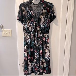 EUC velvet floral dress